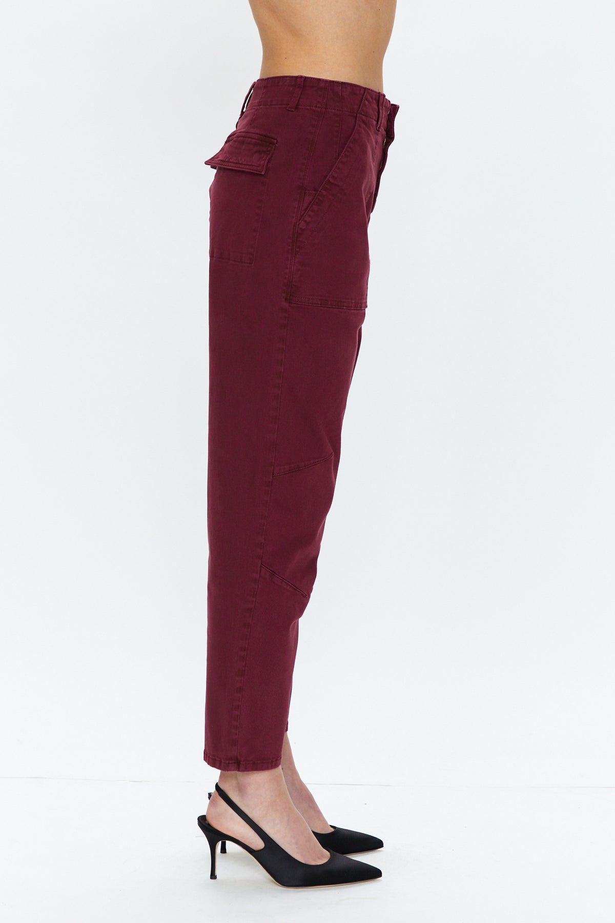 Pamela High Rise Straight Trouser - Bordeaux
            
              Sale